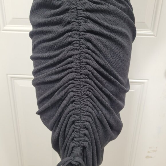 Rachel Zoe Women's Ruched Long Bodycon Ribbed Surplice Maxi Dress Black Size S - Picture 6 of 9